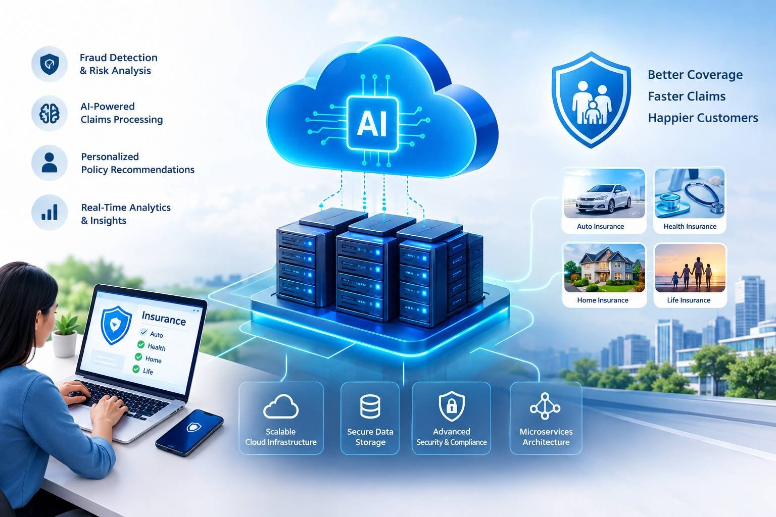 Cloud Server Architecture for AI-Powered Insurance Platforms