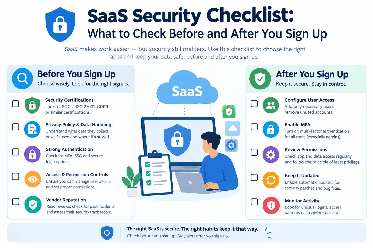 SaaS Security Checklist: What to Check Before and After You Sign Up